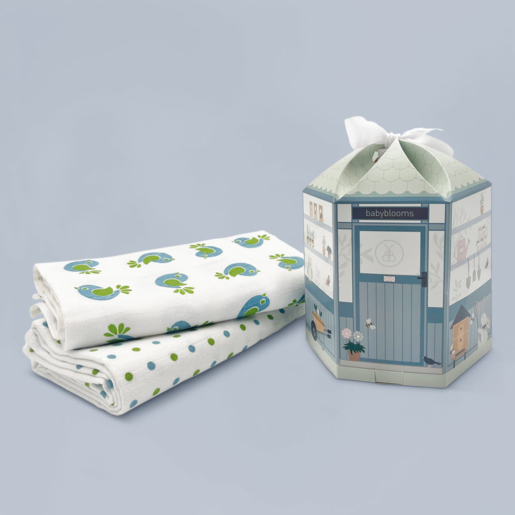Baby Boy Gift Of Bluemuslin Swaddles 