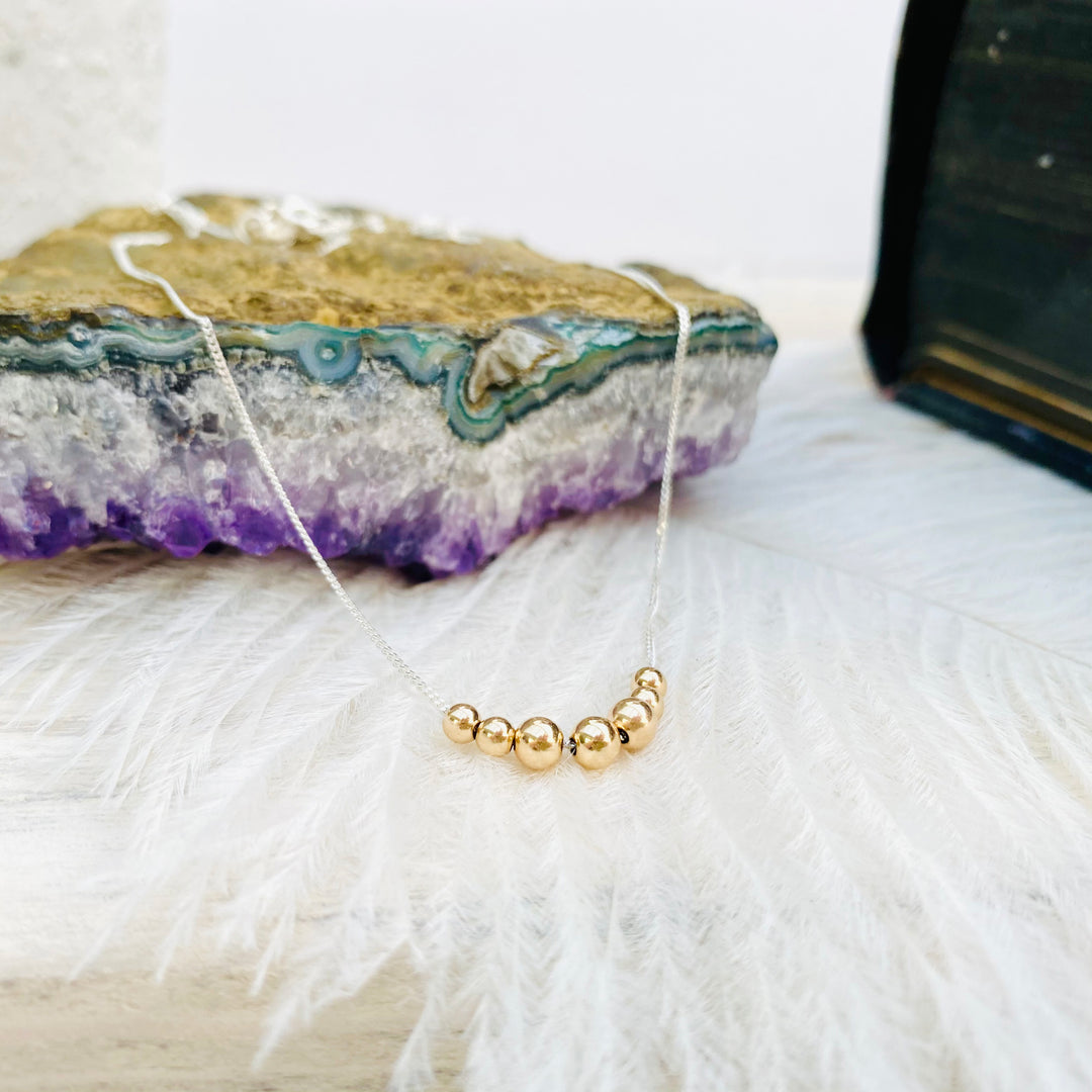 MayaH Jewellery Seven Gold Beads Necklace