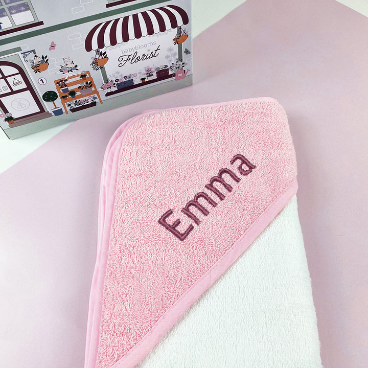 Personalised Pink Hooded Baby Towel