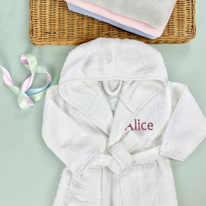 Personalised Bathrobe, Pink - 1-2 Years