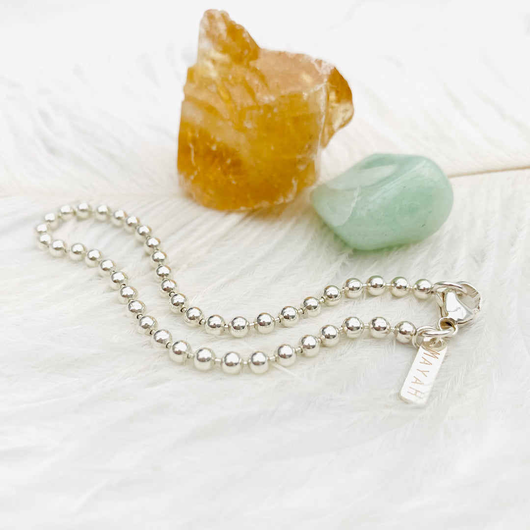 MayaH Jewellery Ball Chain Bracelet in Silver